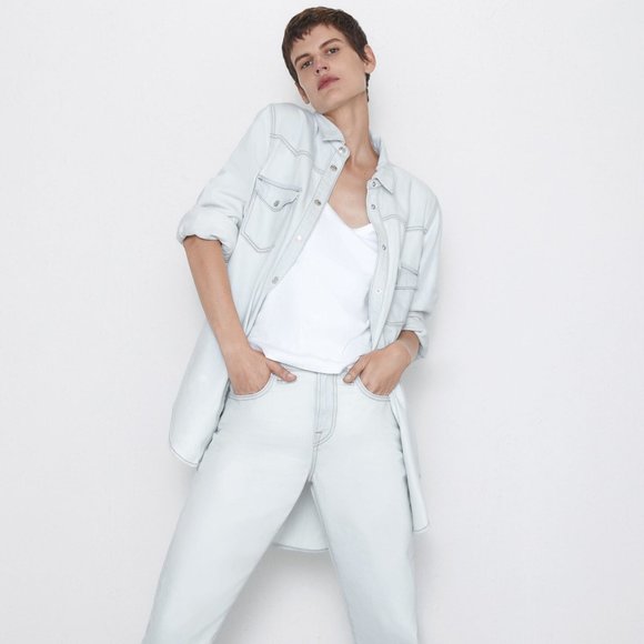 Zara Tops - FINAL ⬇️ZARA Denim Overshirt Snap button NWT